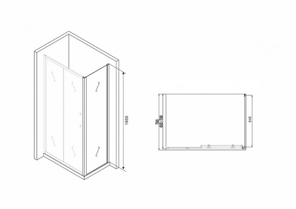 Душевая стенка Abber Schwarzer Diamant 70x195 S70B профиль Черный стекло прозрачное Душевая стенка Abber Schwarzer Diamant 70x195 S70B профиль Черный стекло прозрачное