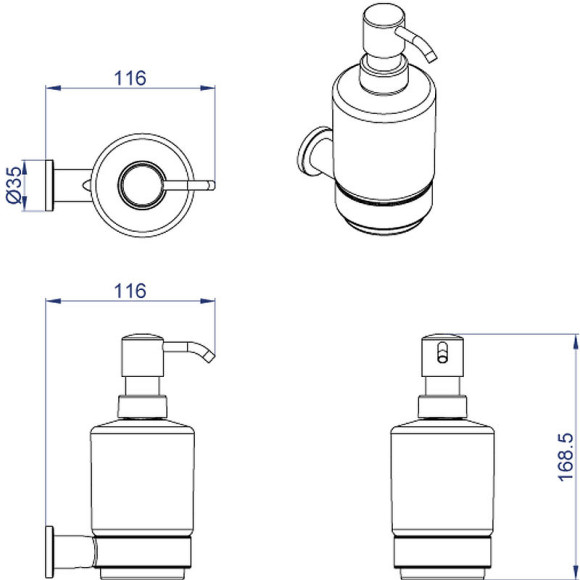 Дозатор для жидкого мыла Azario Forny AZ-88312 Хром Дозатор для жидкого мыла Azario Forny AZ-88312 Хром