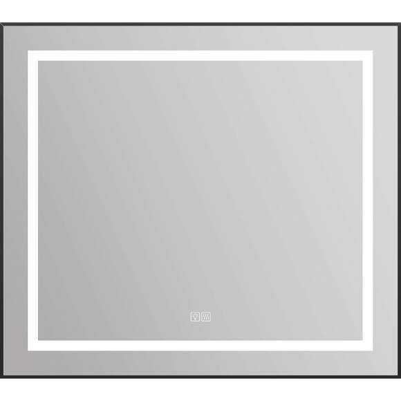 Зеркало BelBagno Kraft 88.5 SPC-KRAFT-885-785-TCH-WARM-NERO с подсветкой с подогревом Черное с сенсорным выключателем