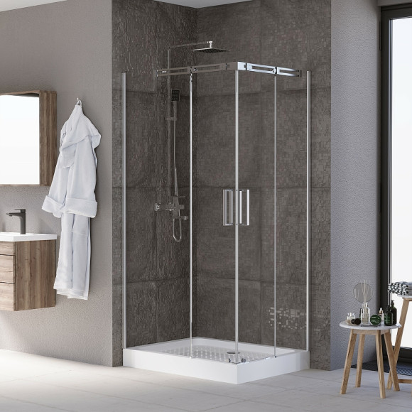 Душевой уголок Grossman Galaxy 120x80 L GR-3120L профиль Хром стекло прозрачное Душевой уголок Grossman Galaxy 120x80 L GR-3120L профиль Хром стекло прозрачное