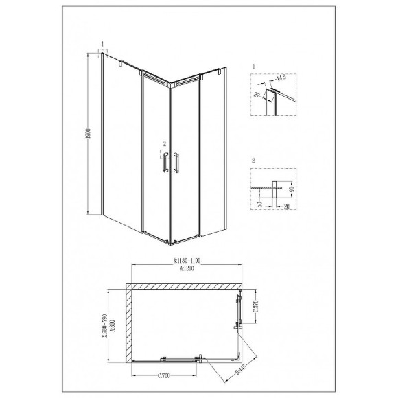 Душевой уголок Grossman Galaxy 120x80 L GR-3120L профиль Хром стекло прозрачное Душевой уголок Grossman Galaxy 120x80 L GR-3120L профиль Хром стекло прозрачное