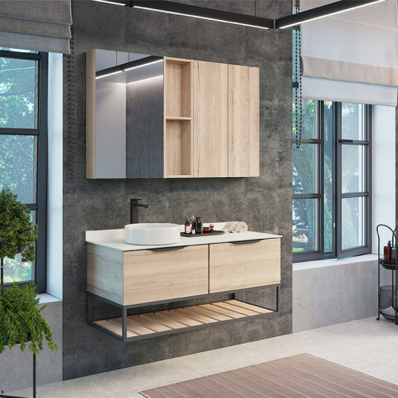 Тумба с раковиной Comforty Порто 120-1 00-00008905 подвесная Дуб дымчатый