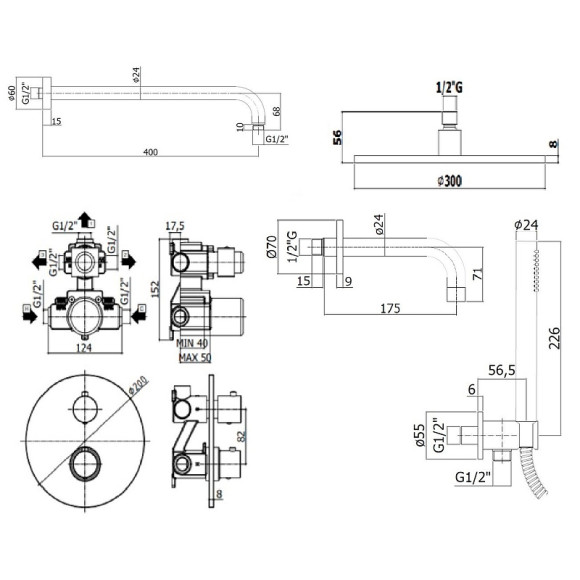 Душевая система Paffoni Light KITLIQ019BO139KING с термостатом Белая матовая Душевая система Paffoni Light KITLIQ019BO139KING с термостатом Белая матовая