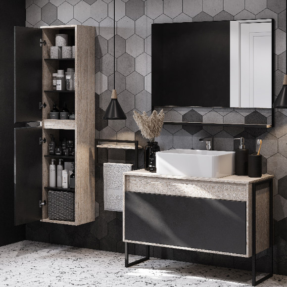 Тумба под раковину Aquaton Лофт Урбан 100 1A247701LQX60 подвесная Cерый графит Дуб орегон Тумба под раковину Aquaton Лофт Урбан 100 1A247701LQX60 подвесная Cерый графит Дуб орегон