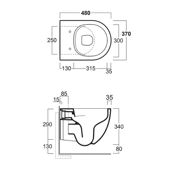 Унитаз Simas Vignoni VI28bi подвесной без сиденья Унитаз Simas Vignoni VI28bi подвесной без сиденья