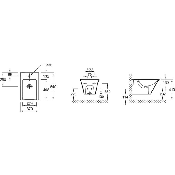 Биде Jacob Delafon Grands Boulevards EMH0002-00 подвесное Белое Биде Jacob Delafon Grands Boulevards EMH0002-00 подвесное Белое