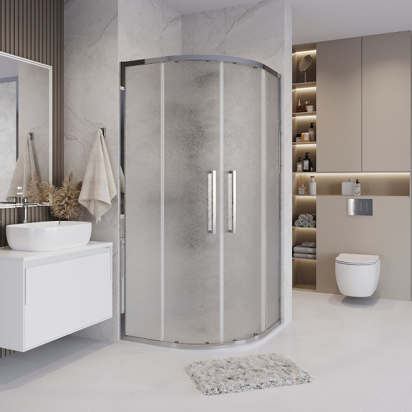 Душевой уголок Grossman Cosmo 100х100 301.K33.02.1010.10.02 профиль Хром стекло шиншилла