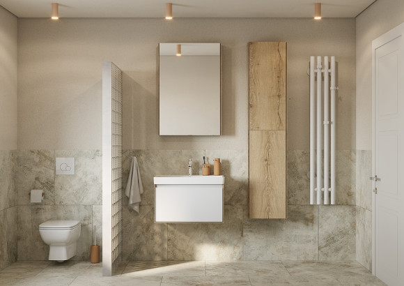 Комплект унитаза с инсталляцией Santek Нео 1WH501758 с сиденьем Микролифт и Белой клавишей смыва