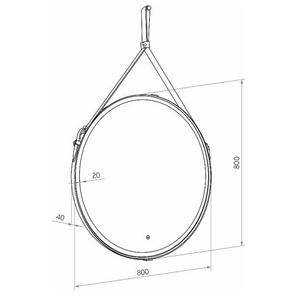 Зеркало Континент Millenium D 800 ЗЛП1706 с подсветкой Белое с сенсорным выключателем