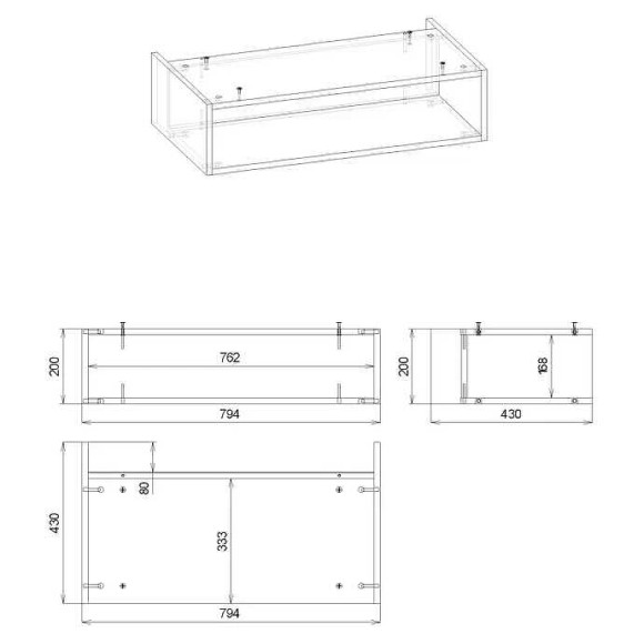 Ниша для тумбы Бриклаер Кристалл 80 4627125415906 Дуб Бунратти