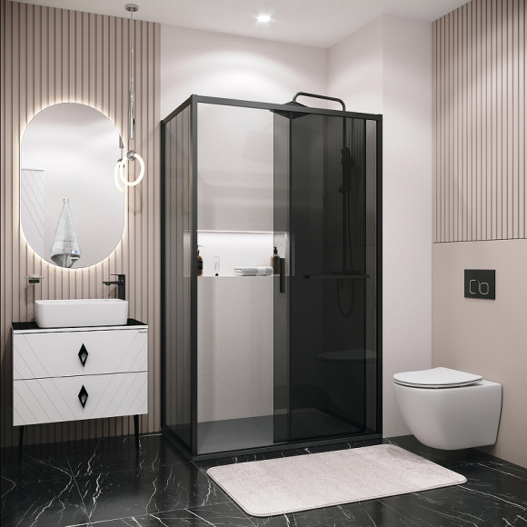 Душевой уголок Grossman Style 130х90 120.K33.05.1390.21.10 профиль Черный матовый стекло тонированное Душевой уголок Grossman Style 130х90 120.K33.05.1390.21.10 профиль Черный матовый стекло тонированное