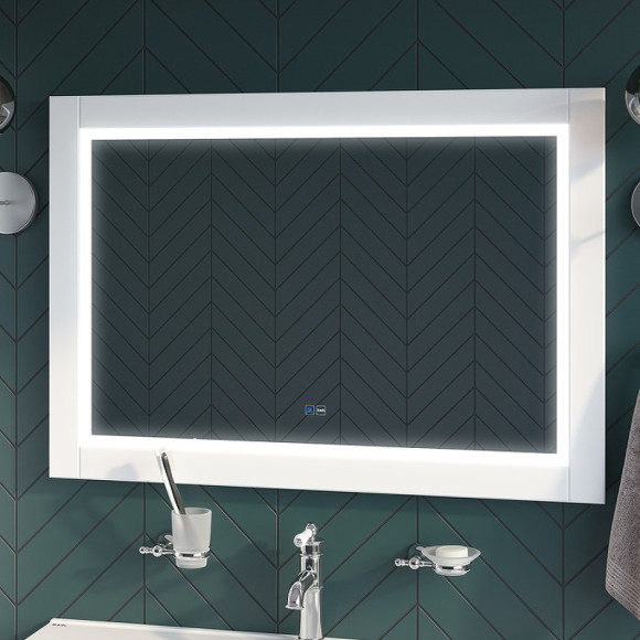 Зеркало Iddis Oxford 100 ЗЛП112 с подсветкой Белое Зеркало Iddis Oxford 100 ЗЛП112 с подсветкой Белое