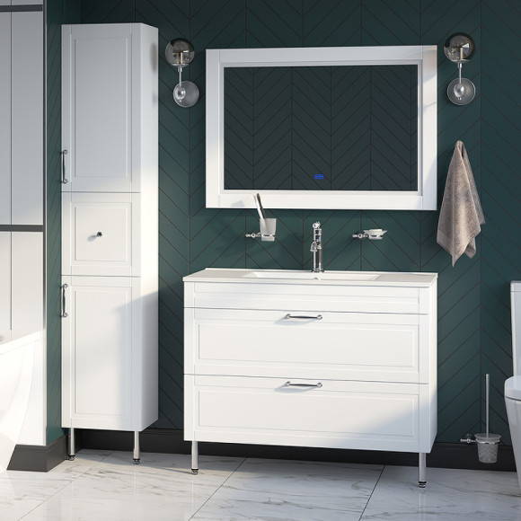 Зеркало Iddis Oxford 100 ЗЛП112 с подсветкой Белое Зеркало Iddis Oxford 100 ЗЛП112 с подсветкой Белое