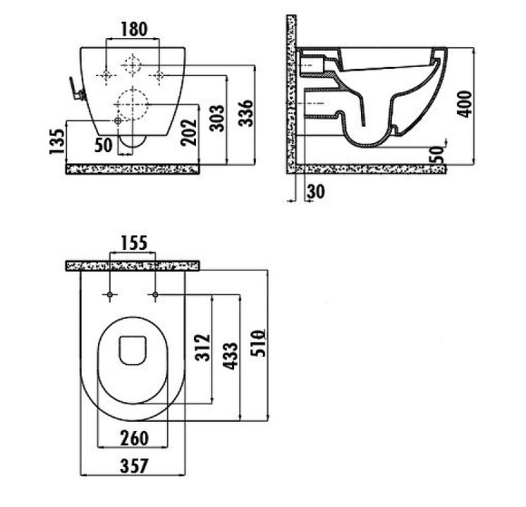 Унитаз биде Creavit Free FE320-34CB00E-0002 подвесной Белый без сиденья Унитаз биде Creavit Free FE320-34CB00E-0002 подвесной Белый без сиденья