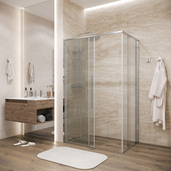 Душевой уголок Grossman Galaxy 130х80 120.K33.01.1380.10.02 профиль Хром стекло шиншилла Душевой уголок Grossman Galaxy 130х80 120.K33.01.1380.10.02 профиль Хром стекло шиншилла