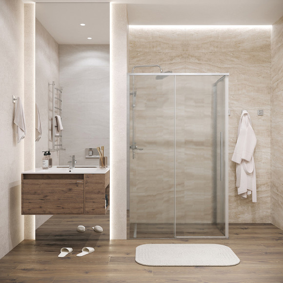 Душевой уголок Grossman Galaxy 130х80 120.K33.01.1380.10.02 профиль Хром стекло шиншилла Душевой уголок Grossman Galaxy 130х80 120.K33.01.1380.10.02 профиль Хром стекло шиншилла