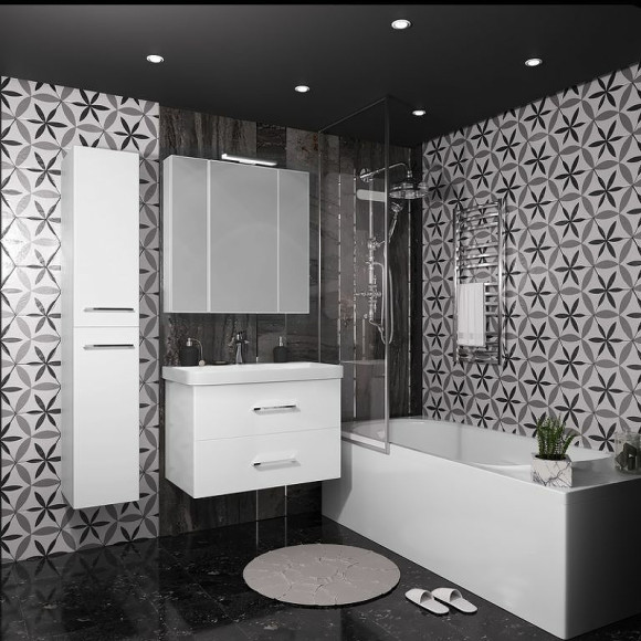 Шкаф пенал Opadiris Арабеско 35 00-00006361 подвесной Белый глянцевый