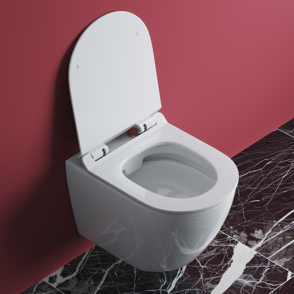 Унитаз Cezares Stylus CZR-513-TH-R/CZR-2011-SC подвесной с сиденьем Микролифт Унитаз Cezares Stylus CZR-513-TH-R/CZR-2011-SC подвесной с сиденьем Микролифт