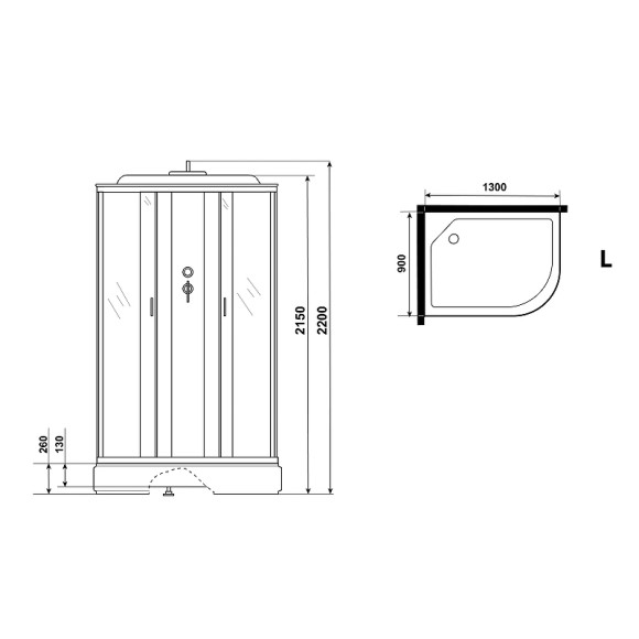 Душевая кабина Niagara Classic 130х90 L NG-33394-14LG с гидромассажем Душевая кабина Niagara Classic 130х90 L NG-33394-14LG с гидромассажем