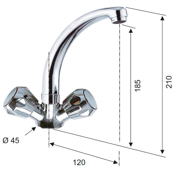 Смеситель для кухни Remer Y-YG 43CYG Хром Смеситель для кухни Remer Y-YG 43CYG Хром