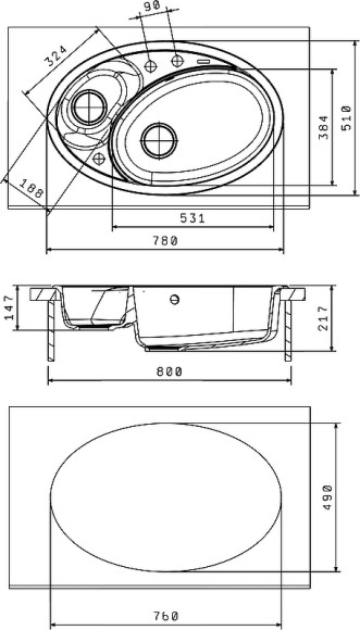 Кухонная мойка Florentina Селена-780 20.265.E0780.306 Капучино Кухонная мойка Florentina Селена-780 20.265.E0780.306 Капучино