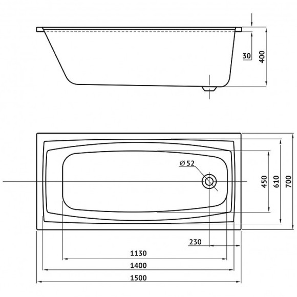 Акриловая ванна Berges Feya 150x70 050010 без гидромассажа Акриловая ванна Berges Feya 150x70 050010 без гидромассажа