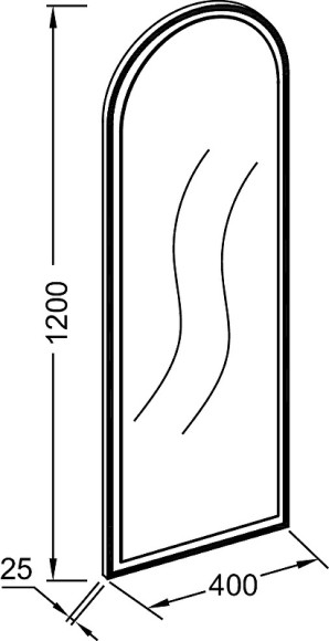 Зеркало Jacob Delafon Allure 40 EB1464-S14 с подсветкой Черный сатин с инфракрасным выключателем