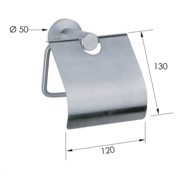 Держатель туалетной бумаги Remer Minimal Mi60INOXCR с крышкой Нержавеющая сталь