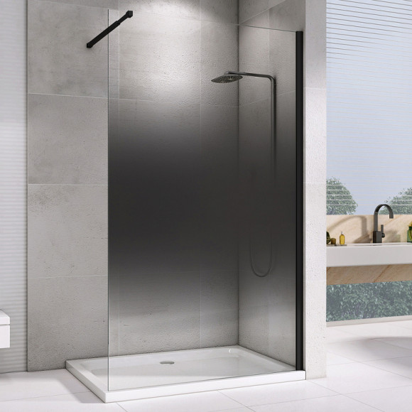 Душевая перегородка Abber Immer Offen 120 AG69123BS профиль Черный стекло прозрачное тонированное Душевая перегородка Abber Immer Offen 120 AG69123BS профиль Черный стекло прозрачное тонированное