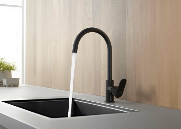 Смеситель для кухни Aquatek Оберон AQ1282MB Черный матовый Смеситель для кухни Aquatek Оберон AQ1282MB Черный матовый