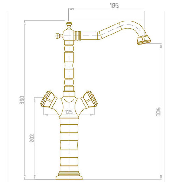 Смеситель для раковины Bronze de Luxe Royal 21973 Бронза Смеситель для раковины Bronze de Luxe Royal 21973 Бронза
