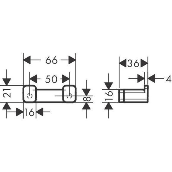 Двойной крючок Hansgrohe AddStoris 41755340 Шлифованный черный хром
