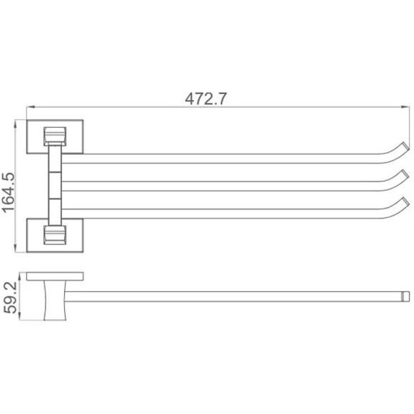 Полотенцедержатель Gappo G0713-6 поворотный Черный матовый Полотенцедержатель Gappo G0713-6 поворотный Черный матовый