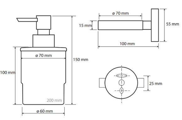 Дозатор для жидкого мыла Bemeta Omega 138709041 Хром Дозатор для жидкого мыла Bemeta Omega 138709041 Хром