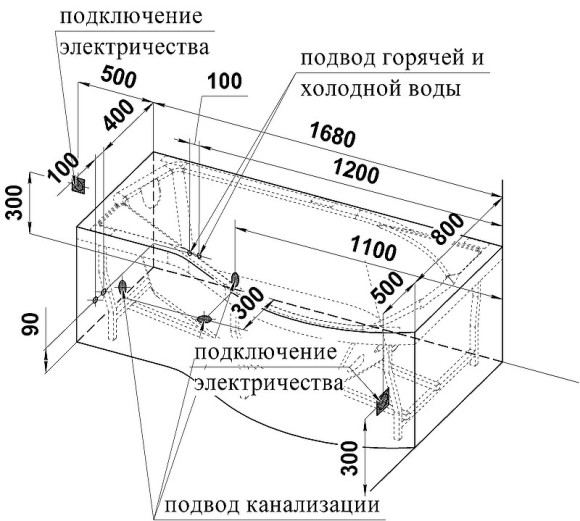 Акриловая ванна Radomir Vannesa Миранда 168х95 L 2-77-2-1-0-209 с гидромассажем Актив Хром Акриловая ванна Radomir Vannesa Миранда 168х95 L 2-77-2-1-0-209 с гидромассажем Актив Хром