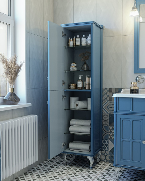 Шкаф пенал Caprigo Borgo 40 L 33450L-В136 Синий матовый Шкаф пенал Caprigo Borgo 40 L 33450L-В136 Синий матовый