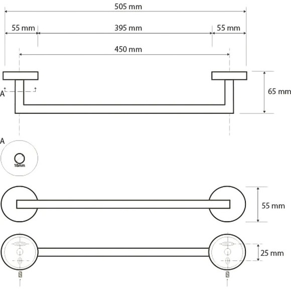 Полотенцедержатель Bemeta Neo 104204125 Нержавеющая сталь Полотенцедержатель Bemeta Neo 104204125 Нержавеющая сталь