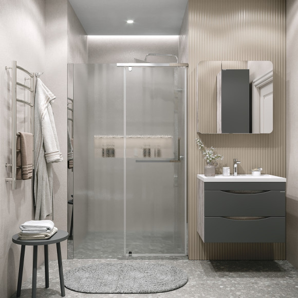 Душевая дверь Grossman Pragma 100 100.K33.03.100.10.02 профиль Хром стекло шиншилла Душевая дверь Grossman Pragma 100 100.K33.03.100.10.02 профиль Хром стекло шиншилла