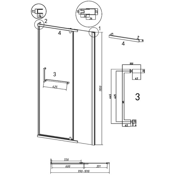 Душевая дверь Grossman Pragma 100 100.K33.03.100.10.02 профиль Хром стекло шиншилла Душевая дверь Grossman Pragma 100 100.K33.03.100.10.02 профиль Хром стекло шиншилла