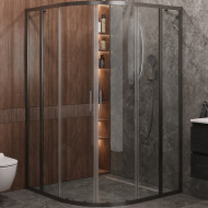 Душевой уголок Cezares Molveno 110x110 MOLVENO-R-22-90+20-C-GM-IV профиль Оружейная сталь стекло прозрачное