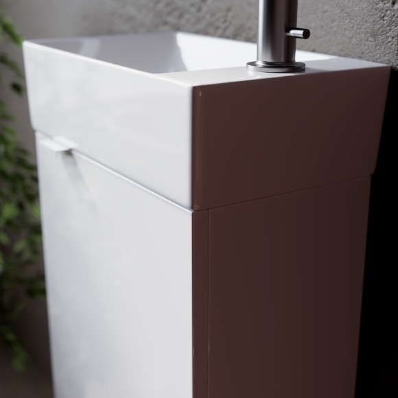 Тумба под раковину Sancos Mini 37 R MN35WR подвесная Белый глянец