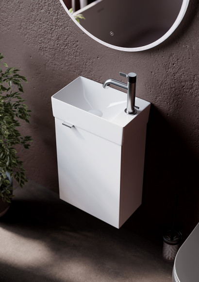 Тумба под раковину Sancos Mini 37 R MN35WR подвесная Белый глянец