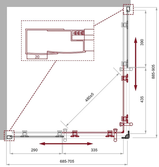 Душевой уголок BelBagno Uno 90х70 UNO-195-AH-2-90/70-P-Cr профиль Хром стекло рифленое Душевой уголок BelBagno Uno 90х70 UNO-195-AH-2-90/70-P-Cr профиль Хром стекло рифленое