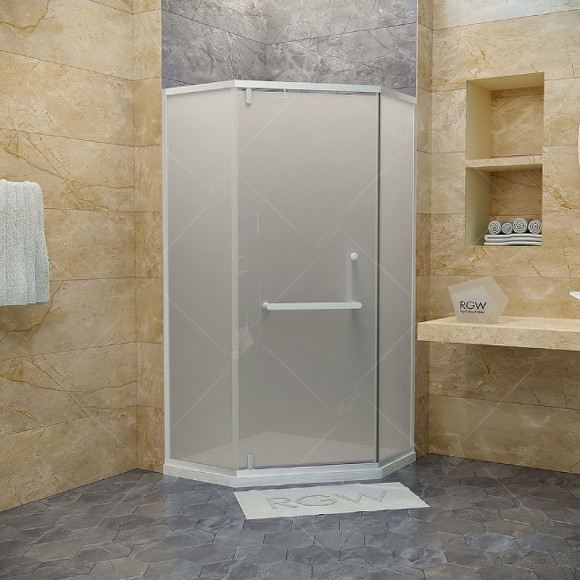 Душевой уголок RGW Hotel HO-084-W 90х90 350608499-25 профиль Белый стекло матовое-сатинат Душевой уголок RGW Hotel HO-084-W 90х90 350608499-25 профиль Белый стекло матовое-сатинат