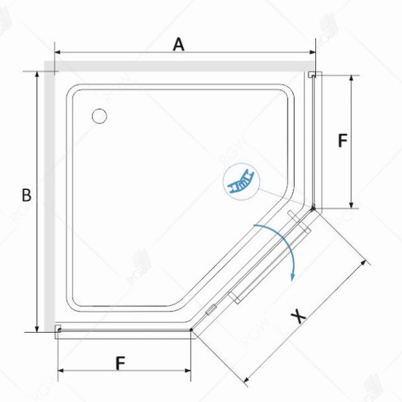 Душевой уголок RGW Hotel HO-084-W 90х90 350608499-25 профиль Белый стекло матовое-сатинат Душевой уголок RGW Hotel HO-084-W 90х90 350608499-25 профиль Белый стекло матовое-сатинат