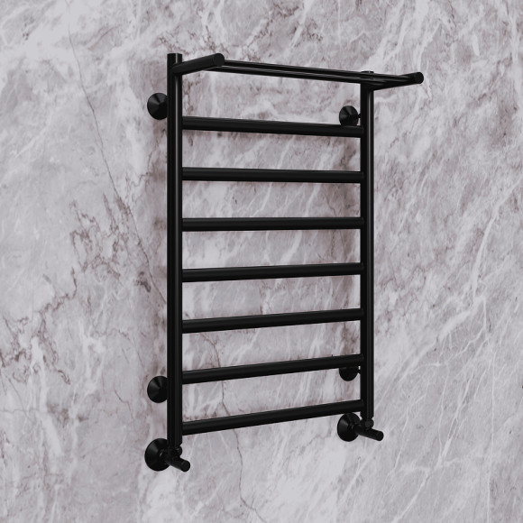 Водяной полотенцесушитель Terminus Хендрикс П8 500x800 4670078530424 с полкой Хром, нижнее подключение, G 1/2" ВР Водяной полотенцесушитель Terminus Хендрикс П8 500x800 4670078530424 с полкой Хром, нижнее подключение, G 1/2" ВР