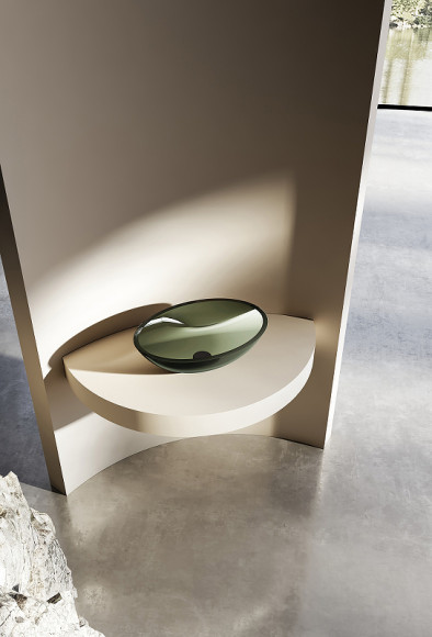 Раковина-чаша Abber Kristall 50 AT2802Vesuvian Оливковая