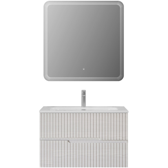 Тумба под раковину Cezares Duet-N 80 DUET-N-800-2C-SO-FBS-P подвесная Ясень Белый Софт