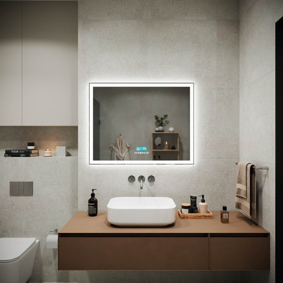 Зеркало Sancos City 2.0 90 CI2.900 с подсветкой с сенсорным выключателем Зеркало Sancos City 2.0 90 CI2.900 с подсветкой с сенсорным выключателем