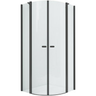Душевой уголок New Trendy New Soleo Black 80х80 K-0538 профиль Черный стекло прозрачное